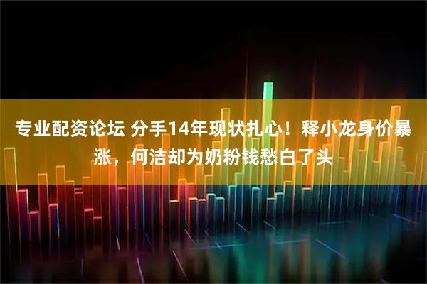 专业配资论坛 分手14年现状扎心！释小龙身价暴涨，何洁却为奶粉钱愁白了头