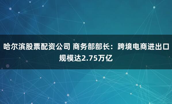 哈尔滨股票配资公司 商务部部长：跨境电商进出口规模达2.75万亿